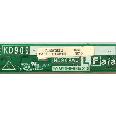 SENSOR SHARP / KD909 / ND909WJ / MODELO LC32D42U / LC32D43U / LC-32D62U / LC-32GP1U / LC37D42U / LC37D43U / LC-37D62U / LC37DW99U / LC37GP1U / LC-42D43U / LC42D62U / LC42D72U / LC-46D43U / LC46D62U / LC46D82U - Imagen 2